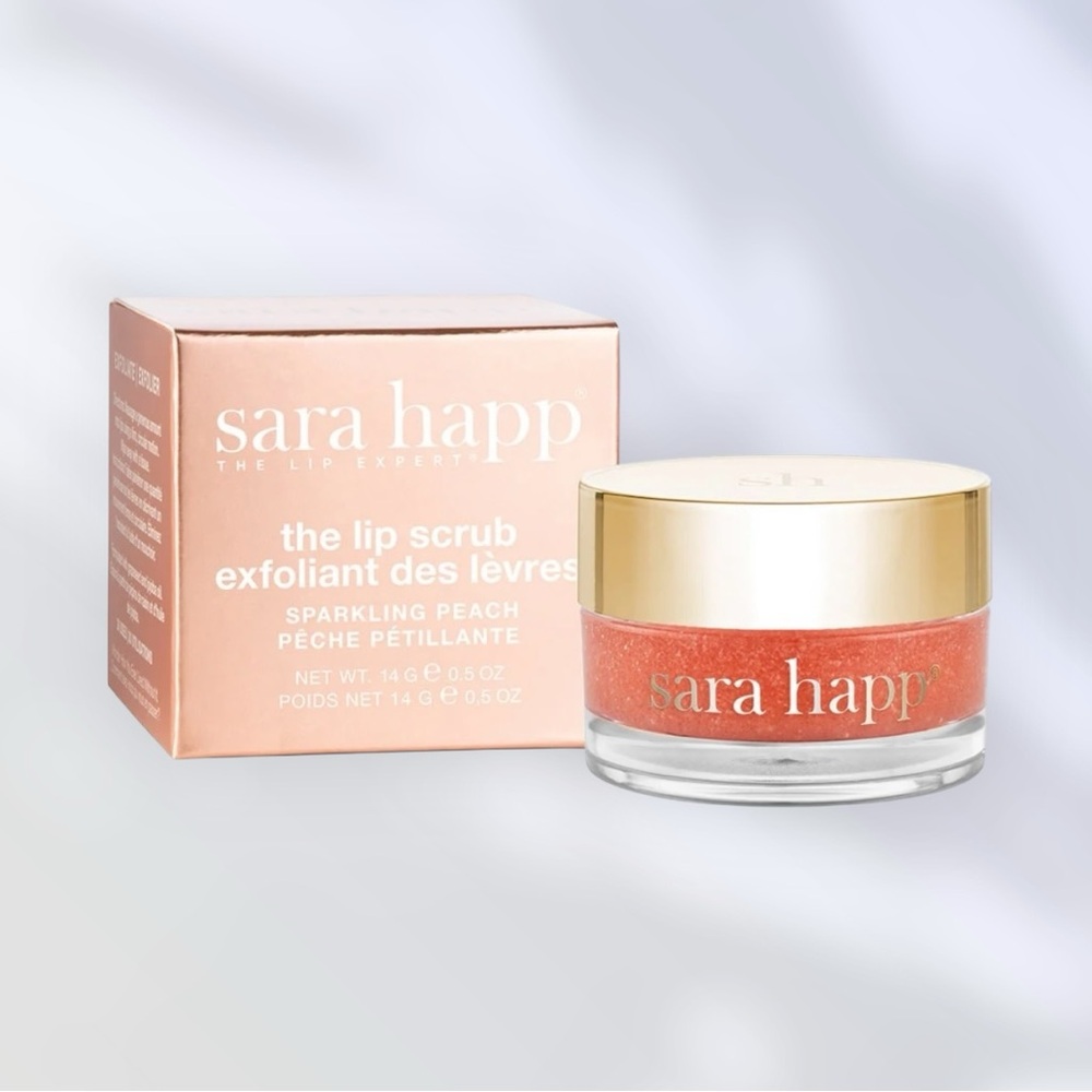 Sara Happ The Lip Scrub Sparkling Peach Lip Exfoliator .5oz NIB